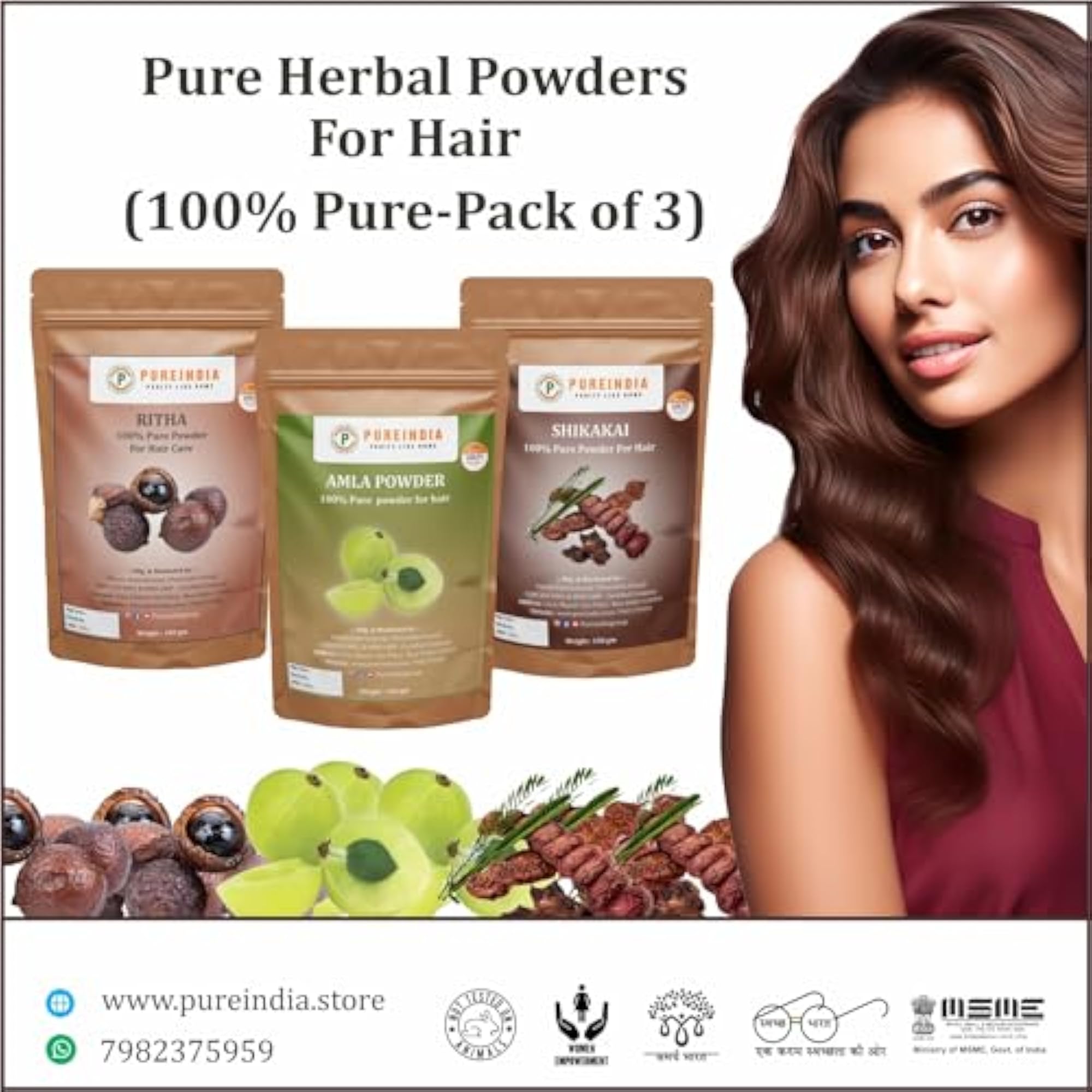Amla, Ritha, Shikakai Powder Combo - 300g