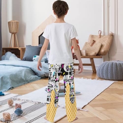 Boy's Pants Black White Ice Cream Jogger Pants Elastic Waist Long Bottoms Trousers with Pockets 6-14 Years3