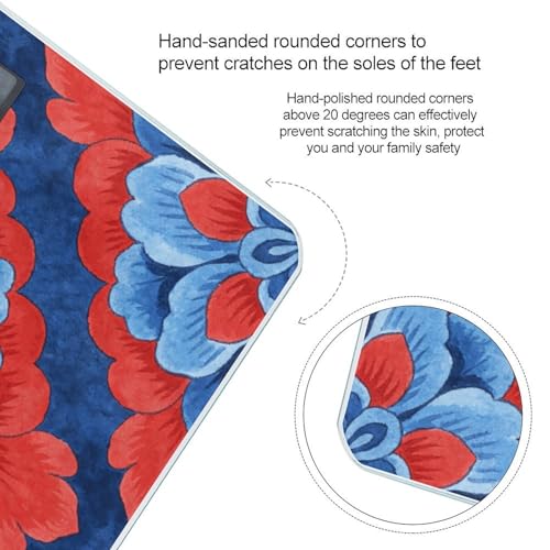 Báscula digital Oxford Blue Red Floral Flowers 180kg miniatura 4