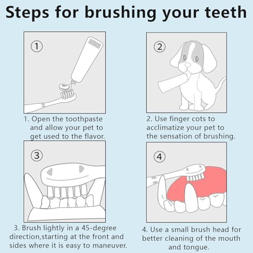 Image of 5PCS Dog Toothbrush Kit Cat Toothbrush Finger Toothbrushes Triple Head Dog Toothbrushes for Dogs, Cleaning Pet Brushes for Puppy Dogs Cat Dental Care