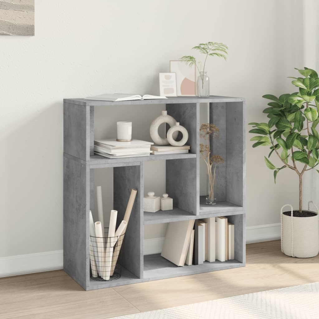Set di 2 mobili per TV, grigio cemento, 75 x 30 x 50 cm, in legno