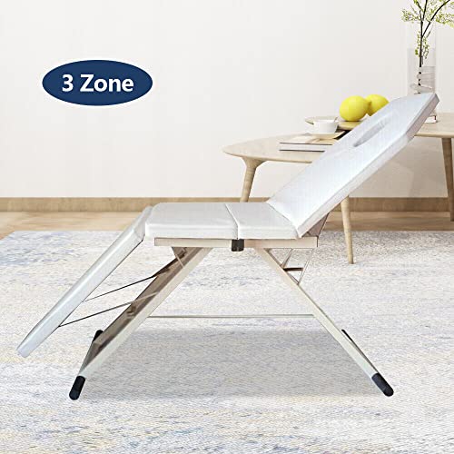 Portable Massage Bed,PU Massage Bed Foldable Movable, 180 * 60CM Massage Table Folding Massage Bed Massage Table Beauty Table, Excellent Material Multifunctional Beautiful and Practical (Whi - Image 3