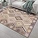 Alfombras Salon Grandes Home Alfombra De Diseño Moderno Rombo geométrico Estilo étnico Taupe 150x200CM (4'9''x6'6'')