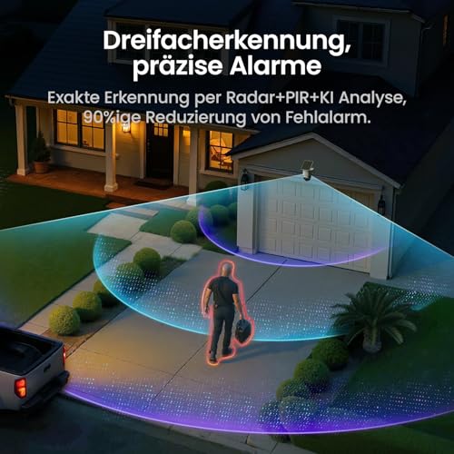 aosu T2 Ultra 4K Security Cameras Wireless Outdoor Solar, 4 Cam Kit & aosuBase 2.0, Smart Home Security System with TrueColor Night Vision, AI Recognition & 360°Tracking,Expandable 1TB Local Storage - 8
