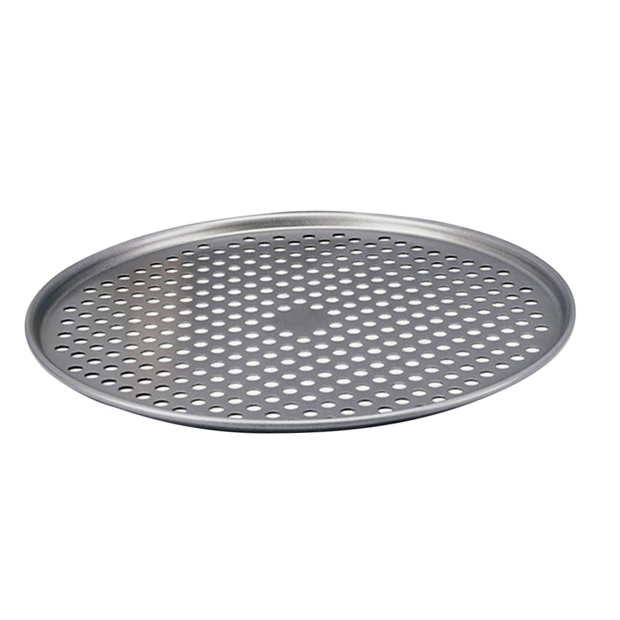 Cabilock Hollow Non Stick Pizza Baking Pan Carbon Steel Round Pizza Tray with Slip Edges for Baking for Home Cooking and Family Dinners