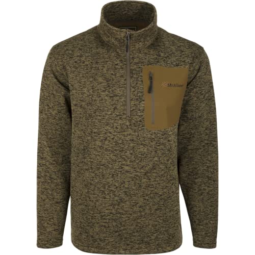 Drake Waterfowl McAlister Quarter Zip Sweater Fleece Pullover (US, Alpha, XX-Large, Regular, Regular, Brown)