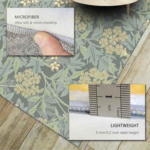Tapis de sol fleurs vintage lavable tapis salon cuisine 100x150