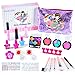 Paochocky Maquillaje Niñas Set 23 pcs, Juego de Maquillaje Lavable Sombra de Ojos Lápiz Labial Esmalte de uñas con Bolsa de cosméticos con Purpurina, Princesa Regalo para Niñas en Fiesta Cumpleaños