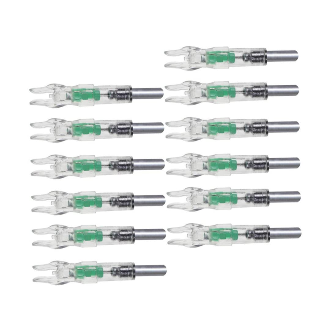 Encoches Lumineuses LED pour flèches, en Plastique, pour l'archerie. Lot de 12 encoches Lumineuses de Couleur aléatoire.