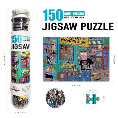 KALEIDOMINI-150 piezas Mini Rompecabezas para adultos - Serie Ilustración 2 Puzzle, 6 x 4 pulgadas, 3 paquetes, mini rompecabezas desafiantes pequeños miniatura 3