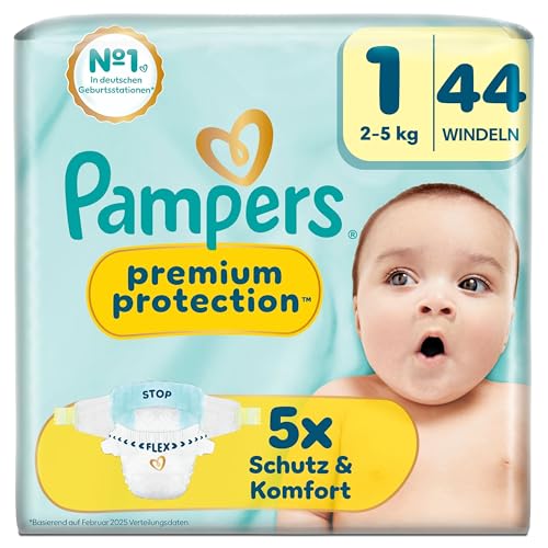 Pampers Premium Protection Größe 1 44 Windeln 2kg-5kg unser Nr. 1 Haut- und Auslaufschutz