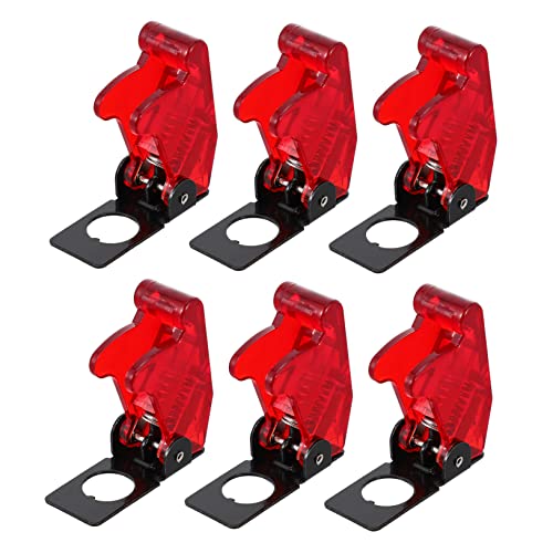 LIFKOME 6-Pack Waterproof Safety Covers for Toggle Switches Red Dustproof and Waterproof Switch Guard