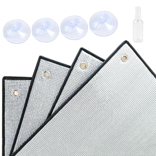Lámina de Aluminio Reflectante de Calor, película de privacidad con protección Solar 100%, Protector de Ventana con Aislamiento térmico, película de Tinte de Vidrio antideslumbrante(45cm x 90cm)