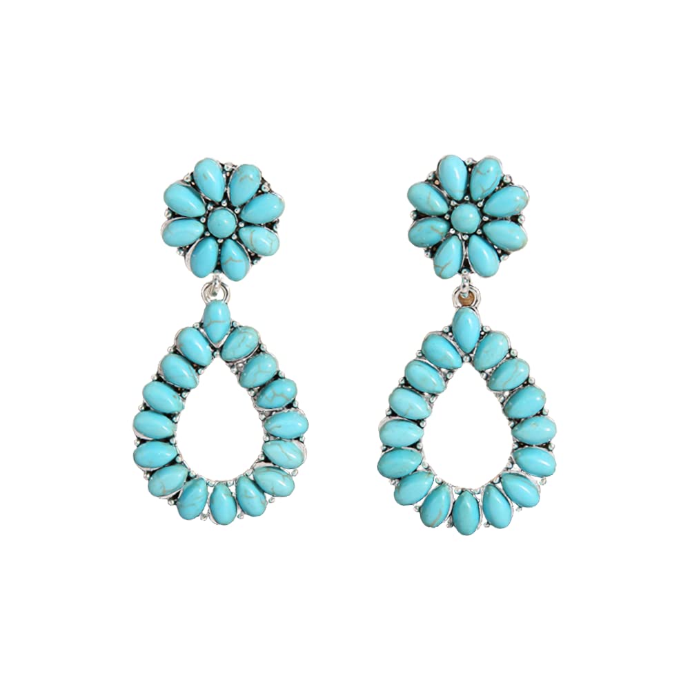 Amazon.com: Natural Turquoise Dangle Metal Large Oval