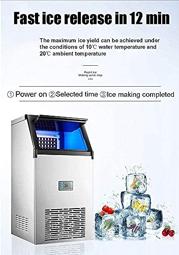 ywewsq Ice Maker Machine Countertop, kommerzieller Eiswürfelbereiter, Macht 88 Pfund EIS in 24 Stunden, Eiswürfel fertig… – Bild 3