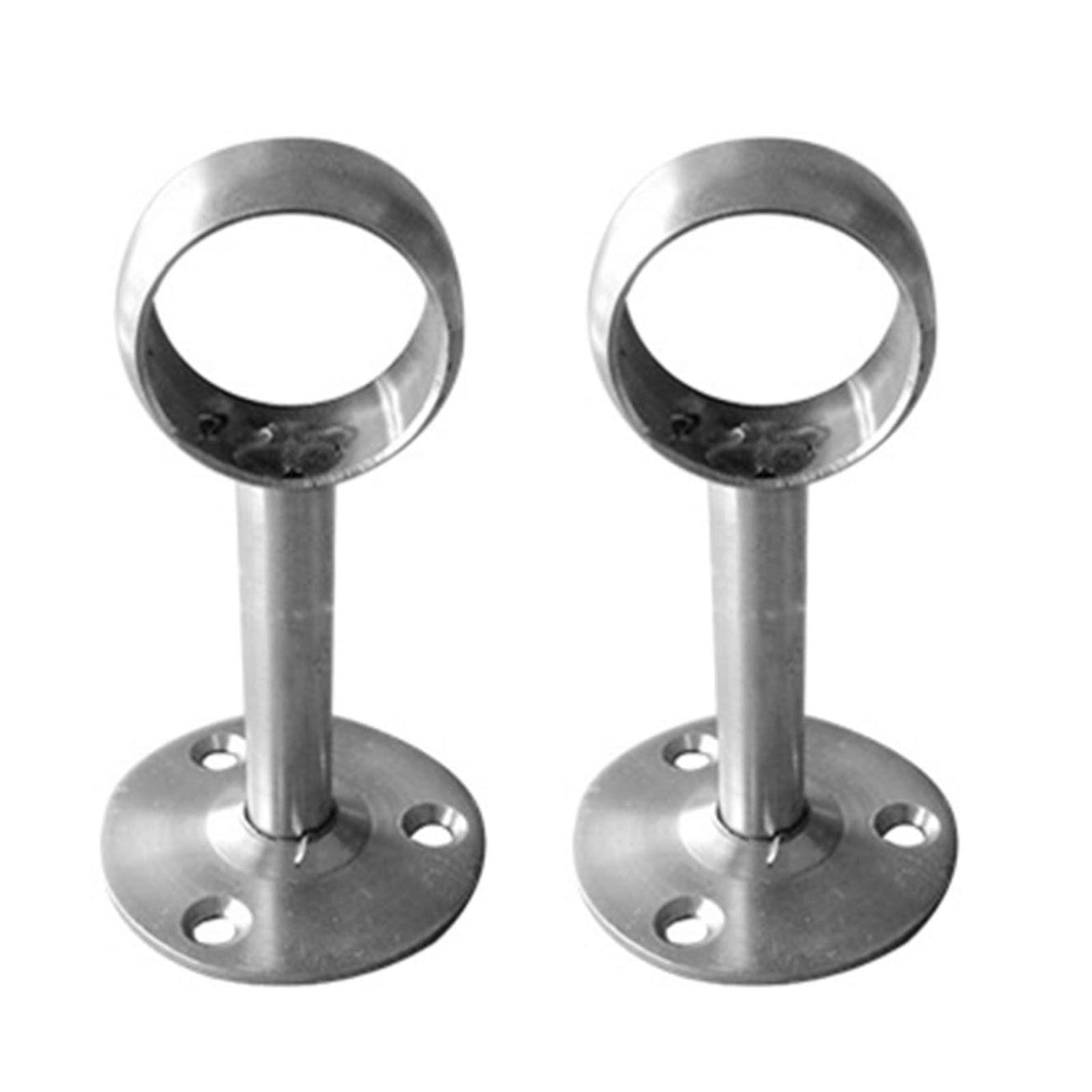 2Pcs Flange Rod Holder Ceiling Mount Curtain Rod Bracket Stainless-Steel Shower Curtain Holder Pipe Flange Socket Ceiling Mount Bracket
