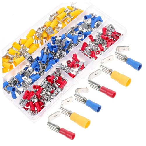 Cabilock Electrical Insulated Quick Connectors 140pcs Assortment Crimp Wire Terminals Spade Connectors for Home Shop Outdoor Use