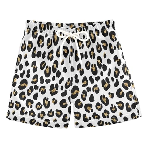 Swim Clothes for Boys, Toddler Boys Swim Trunks 2t, Black Leopard Spots White