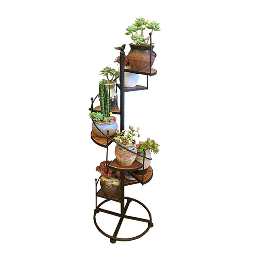 Flower Stand Iron Staircase Rack Indoor Outdoor Metal Decorative Plant Pot Holders European Retro Garden 8 Tier Display Shelving Home Decor-35×100CM