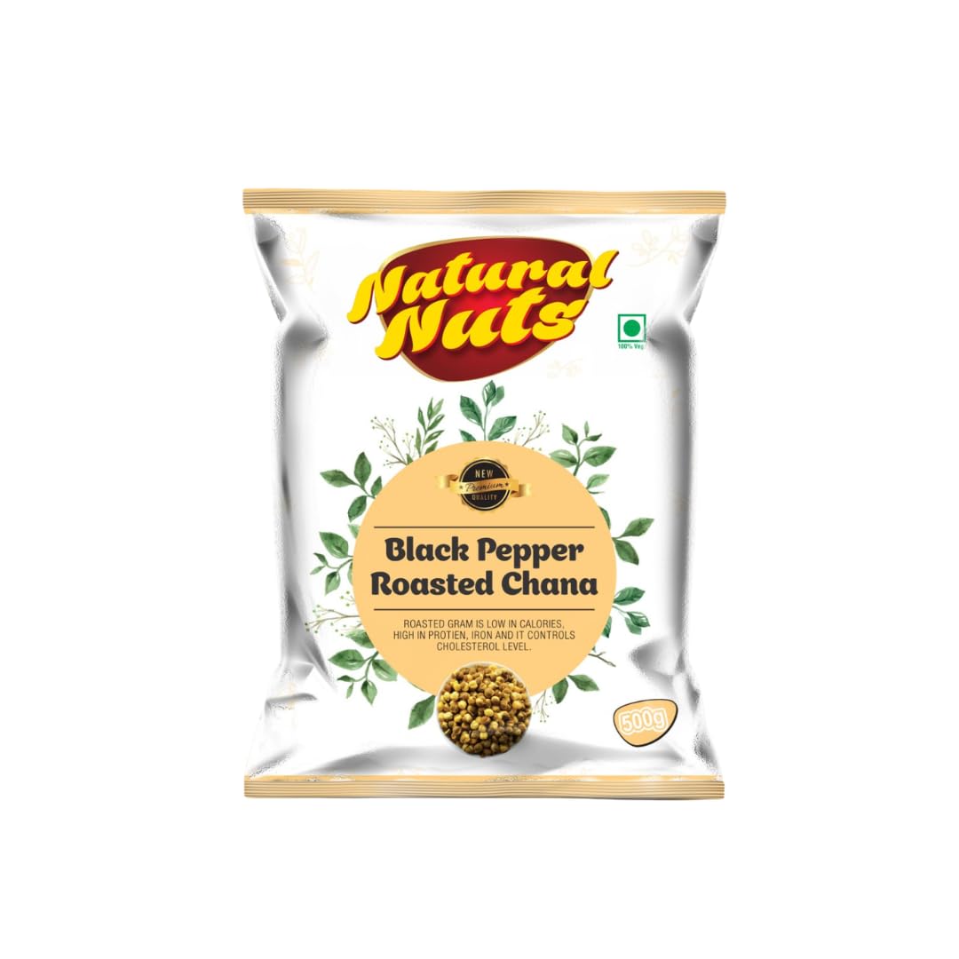Natural Nuts Black Pepper Roasted Chana 500g | Crispy & Spicy Roasted Gram Snack | High Protein & High Fibre | Ready to Eat Healthy Snack | Premium Roasted Bengal Gram | 100% Vegetarian-picture-17