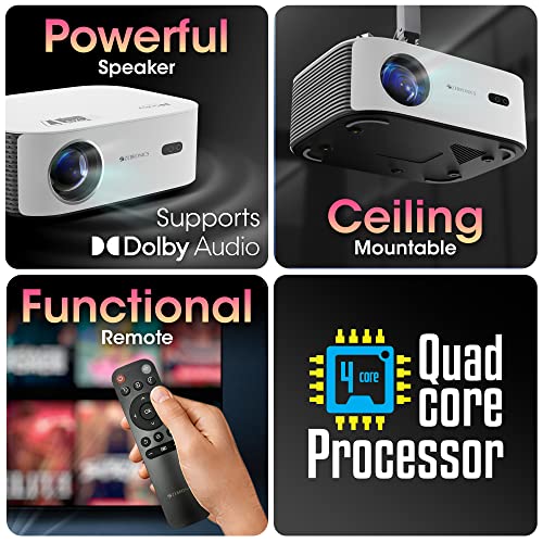 ZEBRONICS PIXAPLAY 17, Smart LED Projector, 6000 Lumens, 4K Support, Dolby Audio, 224 Inch Screen Size, HDMI, USB, WiFi, 1080p Native, APP Support,... - Image 5