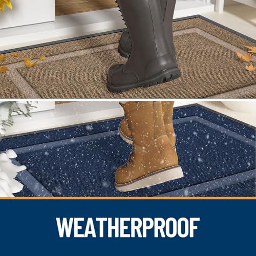 Homaxy Door Mat, Rubber Backed Non Slip Door Matts Indoor, Dirt Trapper Absorbent Mats, Washable Front Doormat Outdoor - Image 4