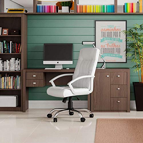 Cadeira de Escritório Presidente Giratória Office Plus Branca