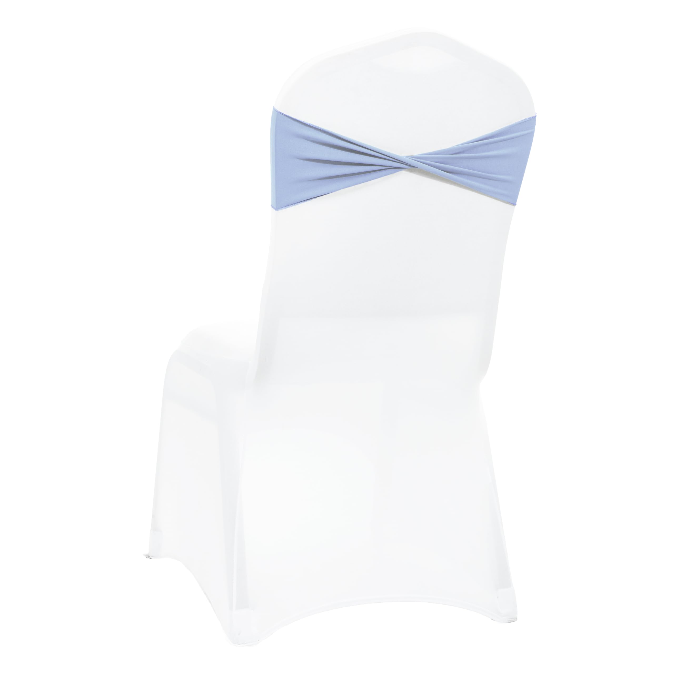 VDS Pack of 200 PCS | Baby Blue | Spandex Chair Sashes Bows Without Buckle | Stretch Elastic Banquet Universal Folding Chair Band Tie with for Wedding Party Conference Celebration Event Decoration — image 1