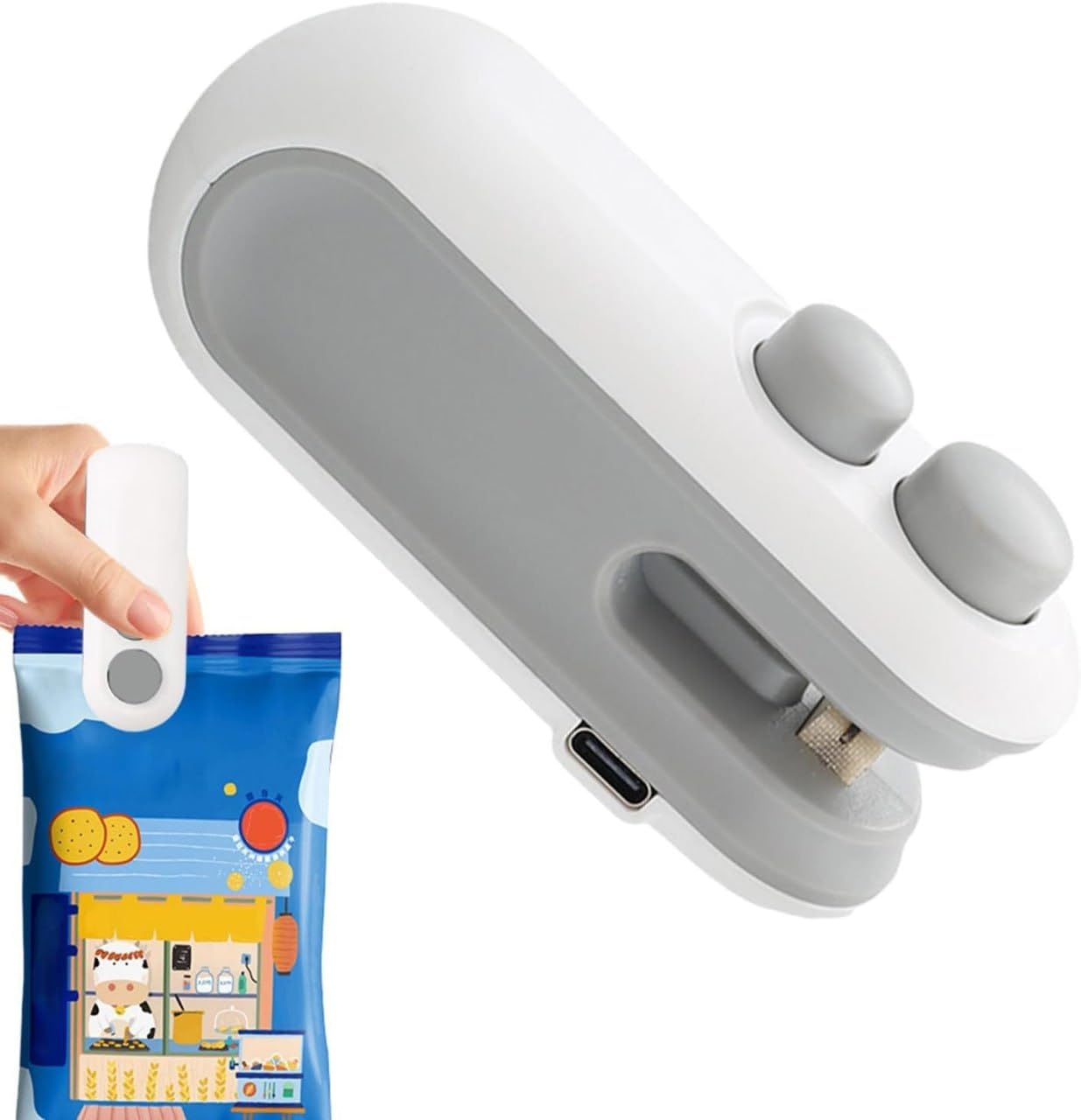 CPD Empire Mini Seal Machine, 2 in 1 USB Rechargeable Magnetic Heat Sealing & Cutting, Portable Handheld Vacuum Sealer for Food, Snacks, Chips, Fresh Storage, Plastic Bags Sealing Machine (Multicolor)-image-27