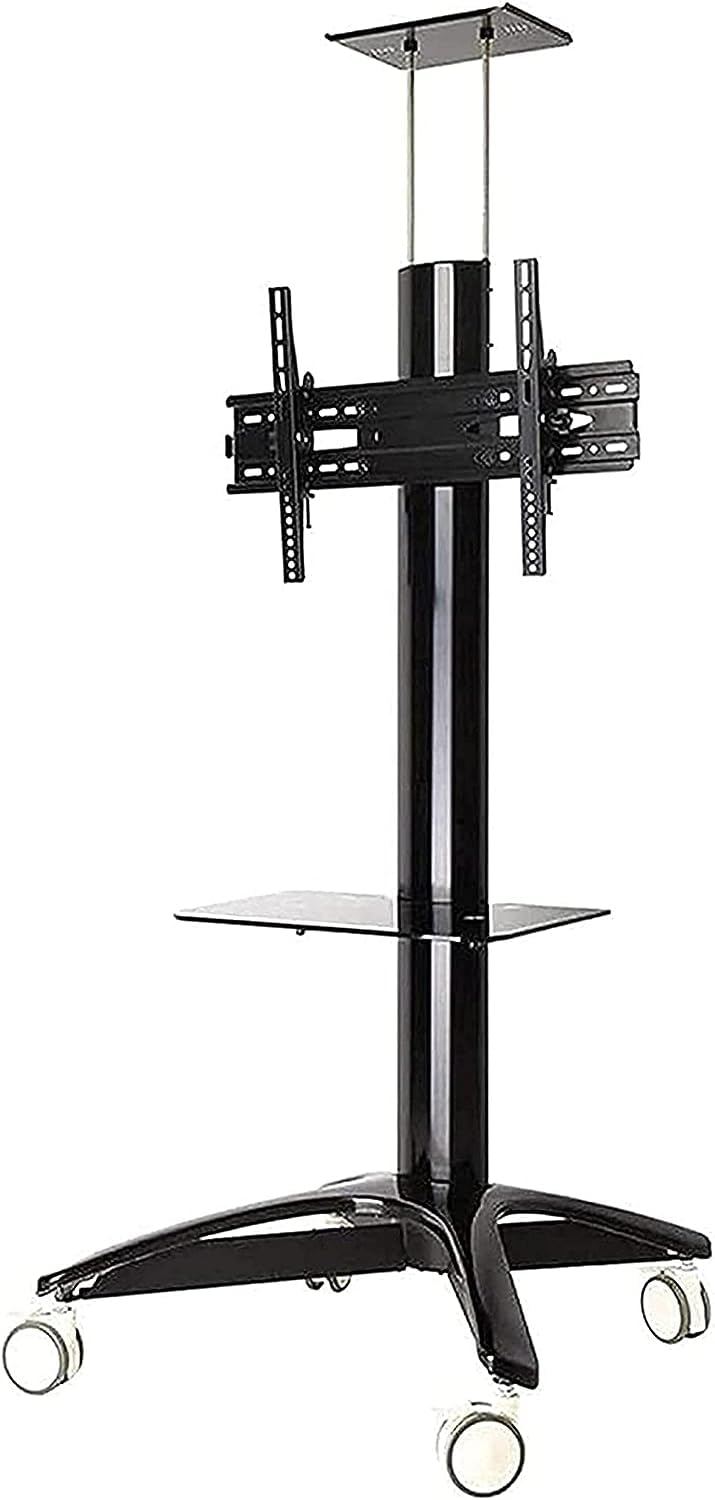 OLSKFUH Mobile Tv Stand, Rolling Tv Stand, Mobile Tv Cart, Tv Bracket Mount Mobile Tv Cart Floor Stand With Tray Tilt And Swivel Tv Stand,