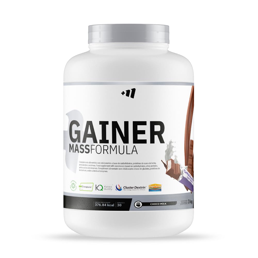 MM SUPPLEMENTS - Gainer Mass Formula - 3 Kg - Chocolate con Leche - Aumenta Masa Muscular - Proteína Suero de Leche y Caseína Micelar - L-​Glutamina Kyowa y Creatina Creapure - Mezcla de Carbohidratos