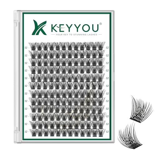 Image of KEYYOU Lash Clusters Air Touch D Curl Wispy Individual Lashes 12mm