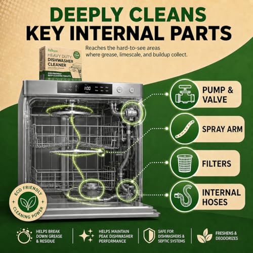 Image of Renuv Garbage Disposal Cleaner + Dishwasher Cleaner Bundle | Heavy Duty Kitchen Appliance Deep Cleaning, Descaling and Deodorizing, 12 Tablets of each