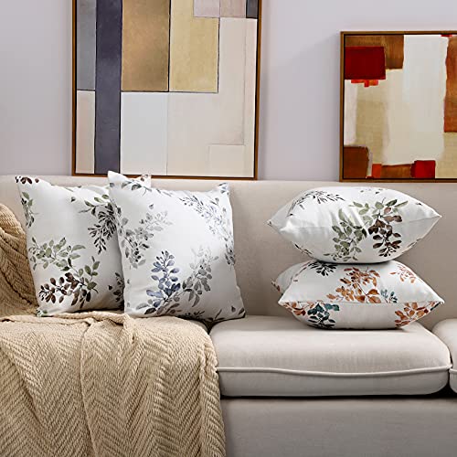 Btyrle BTUS2-8127-BG-18 Leaf Branch Jacquard Throw Pillow Covers 18X18 Inch Set Of 2 Decorative Leaf Pillowcases Square Cushion Covers thumb #7