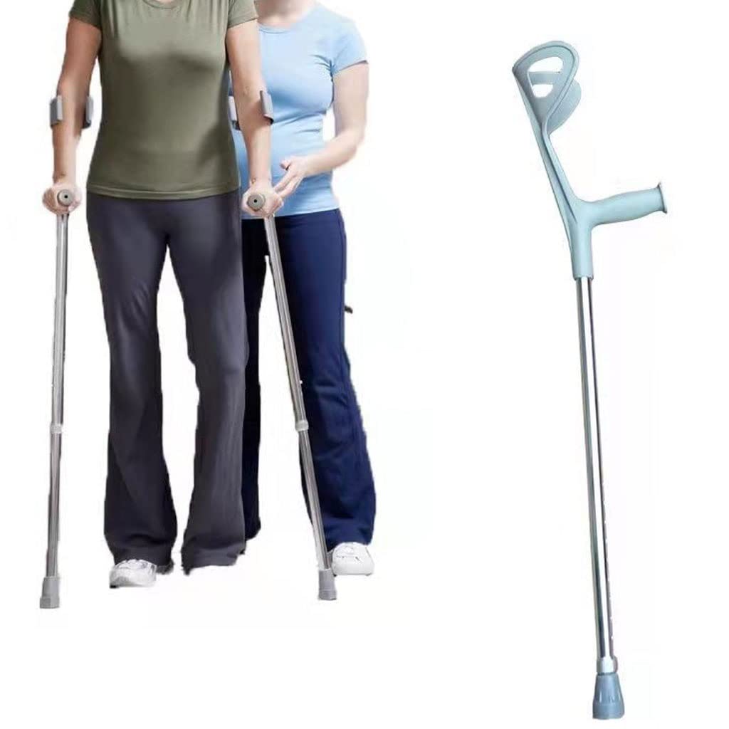 Bastón Muletas de Codo Abierto Muletas de Brazo Rehabilitación de fracturas for jóvenes Muletas Dobles telescópicas Antideslizantes Ligeras Muletas for Axilas Andador