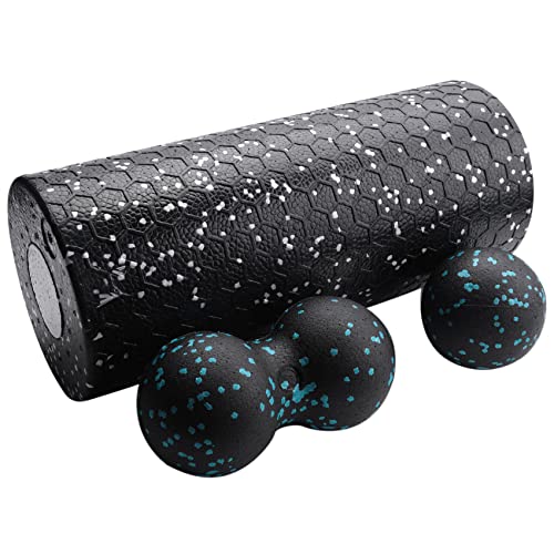 JDigJid Foam Roller Set Rodillo de Masaje de Alta Densidad Bola para los músculos de la espalda del cuello de masaje de tejidos profundos