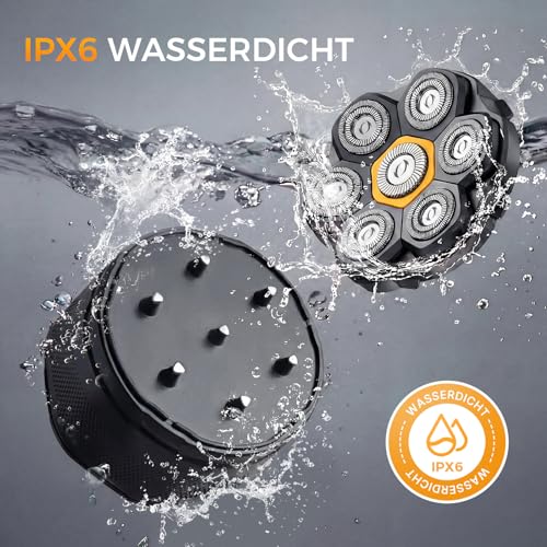Glatzen Rasierer Herren, 180 Min Akku & flexibler 360grad-Scherkopf, Magnetische Leicht zu Reinigen, Beruhigt nach der Rasur, ohne Schnittgefahr und Hautirritationen, Shaver auch für Bart 2