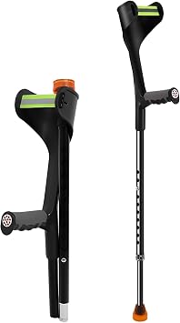 Folding Crutches for Adults, Elbow Crutches for Women Men, Lightweight Height Adjustable Crutches with Comfy Handle, Ergonomic Grip Forearm Crutches 1PC