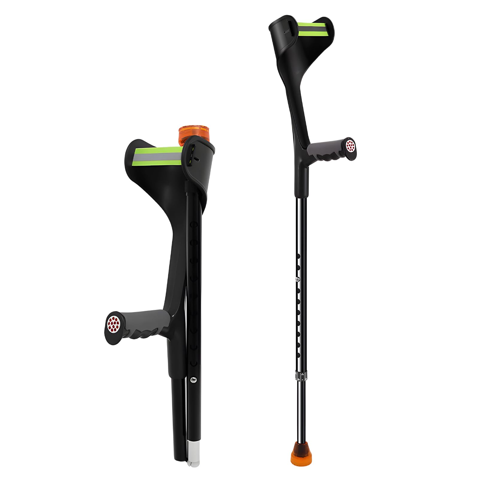 Muletas de codo ligeras y ajustables para adultos, muletas de agarre ergonómico con mango cómodo, diseño duradero para apoyo de movilidad (1 unidad)