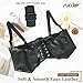 SUOSDEY Women Underbust Corset Belt Elastic Faux Leather Steampunk Renaissance Goth Corset Vest with Straps