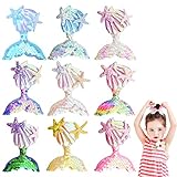 9 Pack Mermaid Hair Clips Cute Starfish Shell Mermaid Princess Hairpins Beach Wedding Alligator Hair