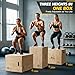 GIKPAL Wooden Plyo Box, 3 in 1 Plyometric Jump Box with 450lbs Weight Capacity, Box Jumps for Explosive Training in Home Gyms