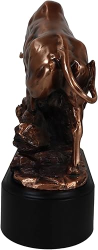 Miniatura 7 de Ebros Wall Street - Estatua de oso trouncing con base de pedestal, escultura de resina galvanizada de bronce de toro contra oso, regalos ideales