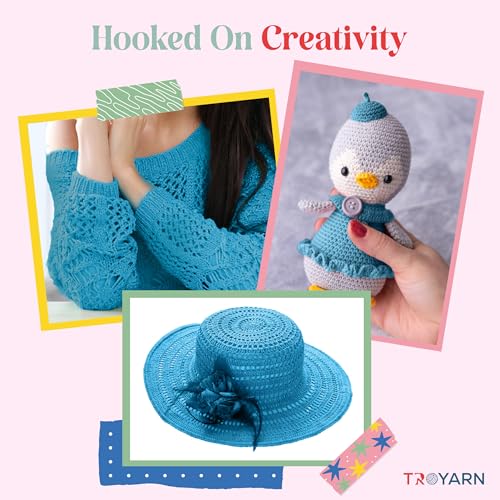 Image of 105245 - Turquoise Crochet & Knitting Yarn - 2 Skeins (2x383 Yds) - 100% Microfiber Acrylic