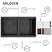 MILOSEN 30''x18'' Black Double Bowl Kitchen Sink, T304 Stainless Steel Undermount Workstation Ledge, 10'' Deep 50/50 Double Basin, Handmade Black Sink with Accessories