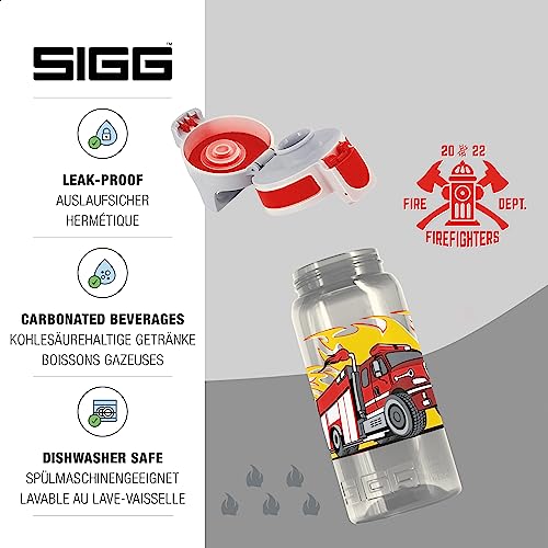 Sigg, Sports Water Bottle For Kids, Viva One Firetruck, Suitable For Carbonated Drinks, Leakproof, Dishwasher Safe, BPA Free - Image 3