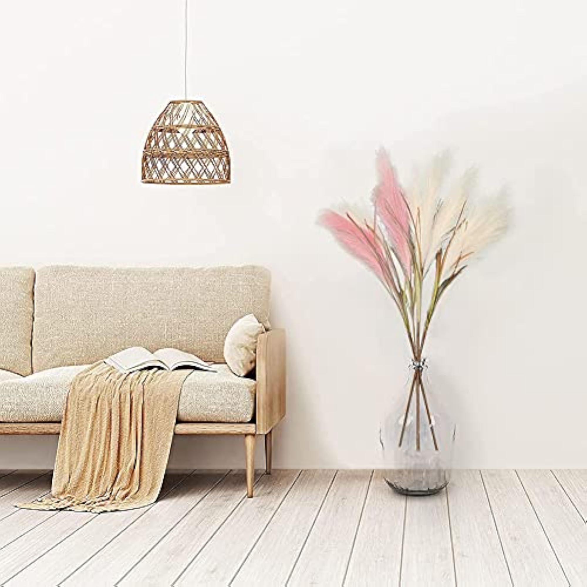 Artificial Pampas Grass for Boho Home Decor (4 Pack)