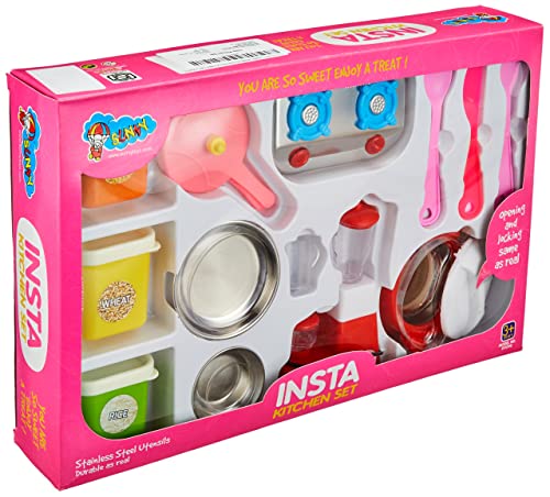 Storio Insta Kitchenset Kitchenware Set Toy Non Toxic Plastic and Stainless Steel Cooking Accessories for Girls Age 3 Years Plus (B0BNC4QH1K) Amazon Price History, Amazon Price Tracker