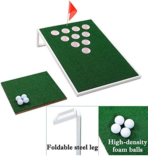 image for SPRAWL Beer Pong Cornhole Golf Chipping - 2 Tragets 2 Chipping Mats 8 