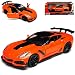 Produktbild Motormax Chevrolet Corvette ZR1 C7 Z06 Coupe Orange Rot mit Streifen in Schwarz Modell Ab 2013 Version 2019 1/24 Modell Auto mit individiuellem Wunschkennzeichen